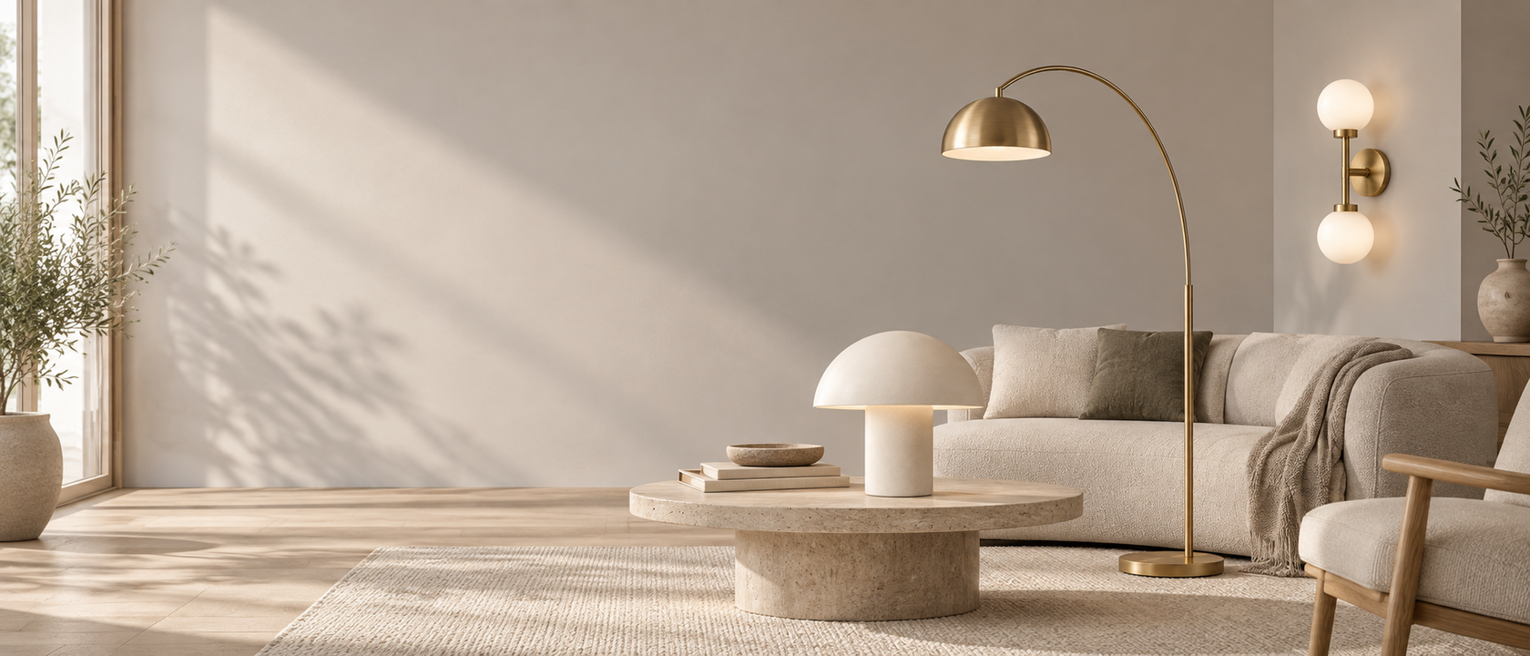 Havvero lighting in a warm contemporary living room
